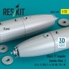 RESKIT RS32-0603 Mark 77 napalm bombs Mod.2 (2pcs) (A-4, A-26K, F-4, AV-8B, F/A-18) (3D Printed) (1/32)